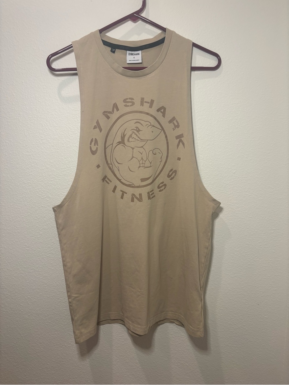 Gymshark Legacy Drop Arm Tank Desert Beige Men’s Small